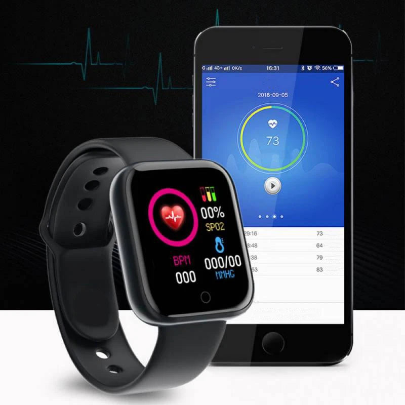 Montre Connectée / Bracelet Fitness Homme & Femme – Bluetooth, Musique, Suivi Sportif, Surveillance du Sommeil, Écran Tactile