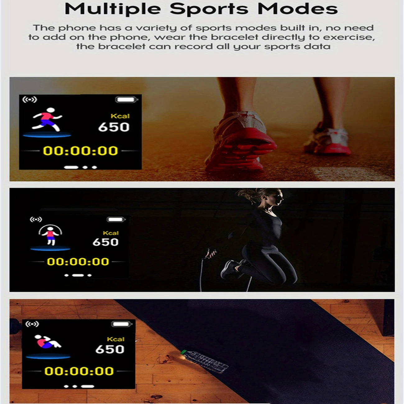 Montre Connectée / Bracelet Fitness Homme & Femme – Bluetooth, Musique, Suivi Sportif, Surveillance du Sommeil, Écran Tactile
