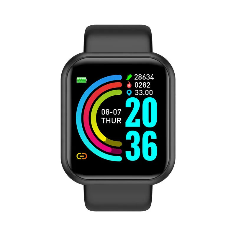 Montre Connectée / Bracelet Fitness Homme & Femme – Bluetooth, Musique, Suivi Sportif, Surveillance du Sommeil, Écran Tactile