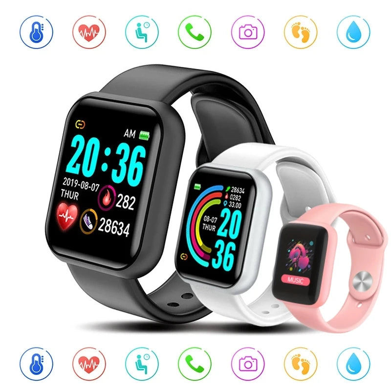 Montre Connectée / Bracelet Fitness Homme & Femme – Bluetooth, Musique, Suivi Sportif, Surveillance du Sommeil, Écran Tactile