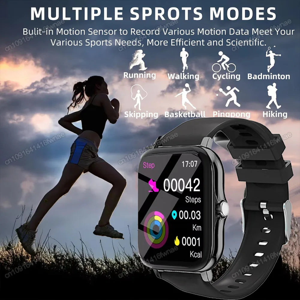 Montre connectée étanche de 1.83 pouces, avec réponse aux messages, appel, surveillance du sommeil, podomètre de sport, alertes d'information pour iPhone Android